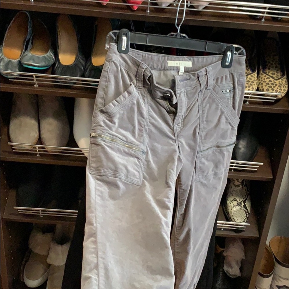 Joie jeans grey light velvet. Size 27. Ankle zip.